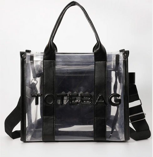 FLY GIRL PATCHWORK CLEAR GLAM TOTE BAG