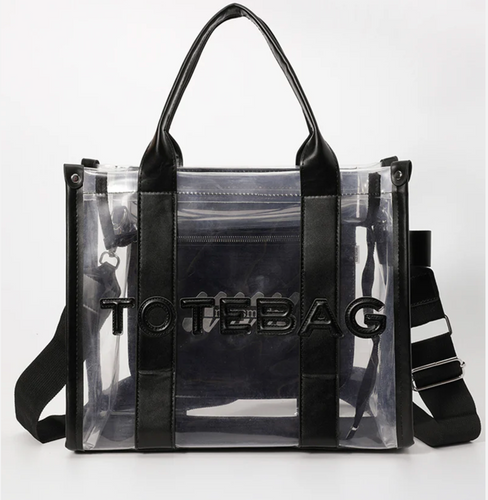 FLY GIRL PATCHWORK CLEAR GLAM TOTE BAG