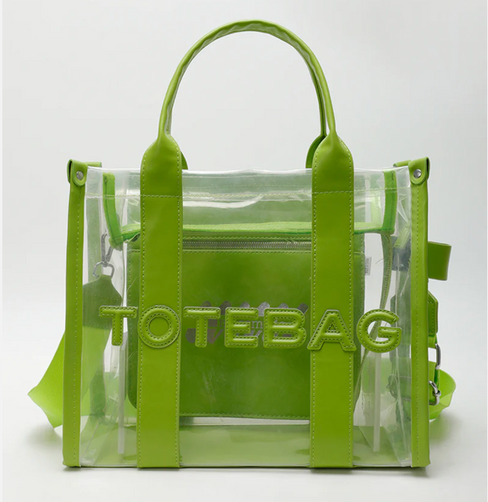 FLY GIRL PATCHWORK CLEAR GLAM TOTE BAG
