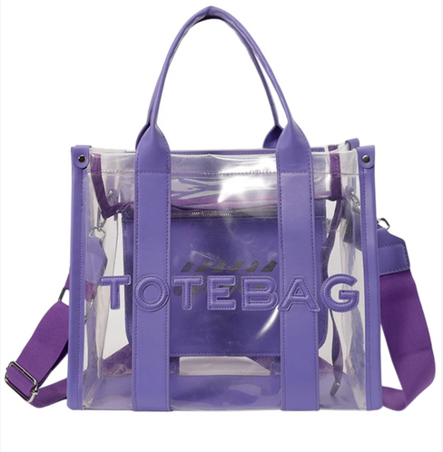 FLY GIRL PATCHWORK CLEAR GLAM TOTE BAG