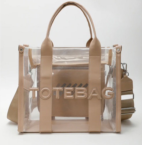 FLY GIRL PATCHWORK CLEAR GLAM TOTE BAG