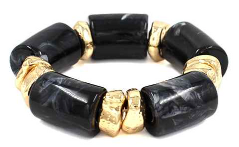 THE LUXE NK GLAM GIRL LUXURY JEWELRY COLLECTION - ACRYLIC BAMBOO STATEMENT BRACELETS