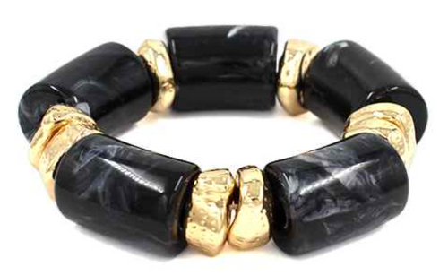 THE LUXE NK GLAM GIRL LUXURY JEWELRY COLLECTION - ACRYLIC BAMBOO STATEMENT BRACELETS