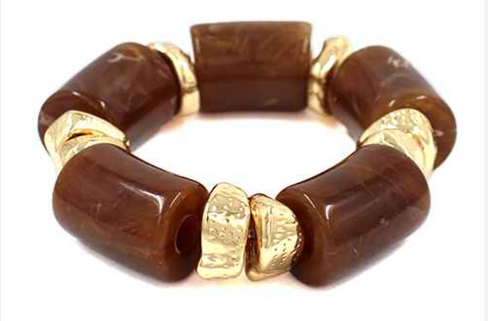 THE LUXE NK GLAM GIRL LUXURY JEWELRY COLLECTION - ACRYLIC BAMBOO STATEMENT BRACELETS