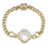 THE LUXE NK GLAM GIRL JEWELRY COLLECTIONS - THE 14K GOLD PLATED MAGNETIC LINK CENTERED CLOVER BRACELET