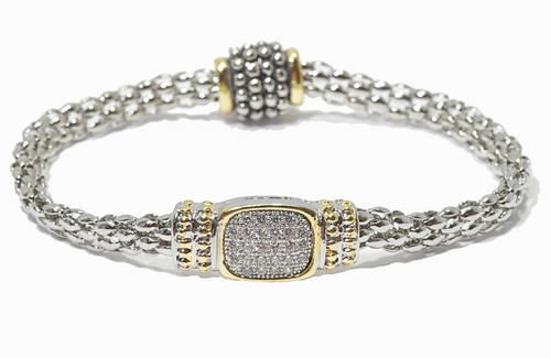 THE LUXE NK GLAM GIRL LUXURY JEWELRY COLLECTION - RHINESTONE CLUSTERED MAGNETIC CLASP BRACELET & BANGLES