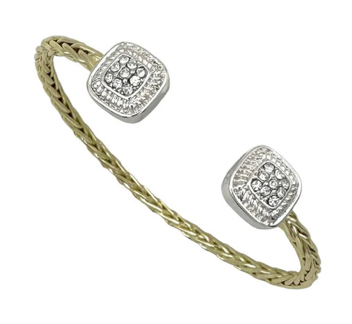 THE LUXE NK GLAM GIRL LUXURY JEWELRY COLLECTION - RHINESTONE CLUSTERED MAGNETIC CLASP BRACELET & BANGLES
