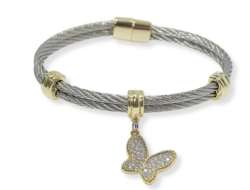 THE LUXE NK GLAM GIRL LUXURY JEWELRY COLLECTION - RHINESTONE CLUSTERED MAGNETIC CLASP BRACELET & BANGLES