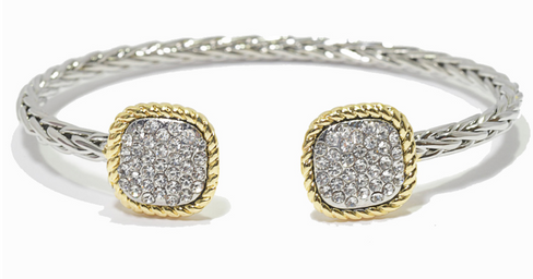 THE LUXE NK GLAM GIRL LUXURY JEWELRY COLLECTION - RHINESTONE CLUSTERED MAGNETIC CLASP BRACELET & BANGLES