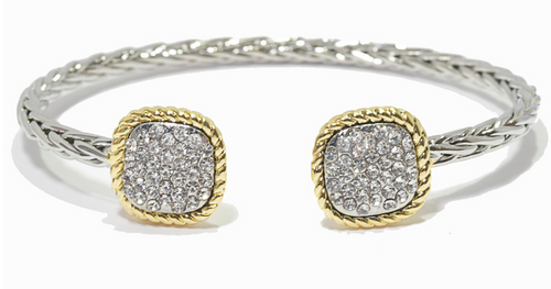THE LUXE NK GLAM GIRL LUXURY JEWELRY COLLECTION - RHINESTONE CLUSTERED MAGNETIC CLASP BRACELET & BANGLES