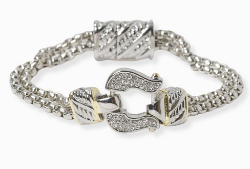 THE LUXE NK GLAM GIRL LUXURY JEWELRY COLLECTION - THE LUXE RHINESTONE TOGGLE NECKLACE & BRACELET/B