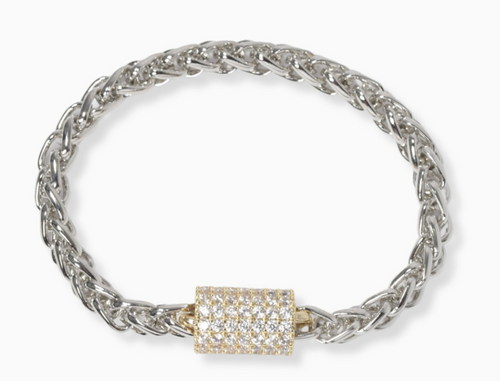 THE LUXE NK GLAM GIRL LUXURY JEWELRY COLLECTION - RHINESTONE CLUSTERED MAGNETIC CLASP BRACELET & BANGLES