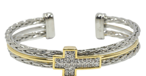 THE LUXE NK GLAM GIRL LUXURY JEWELRY COLLECTION - RHINESTONE CLUSTERED MAGNETIC CLASP BRACELET & BANGLES