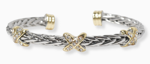 THE LUXE NK GLAM GIRL LUXURY JEWELRY COLLECTION - RHINESTONE CLUSTERED MAGNETIC CLASP BRACELET & BANGLES