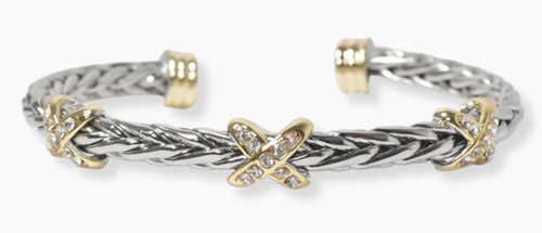 THE LUXE NK GLAM GIRL LUXURY JEWELRY COLLECTION - RHINESTONE CLUSTERED MAGNETIC CLASP BRACELET & BANGLES