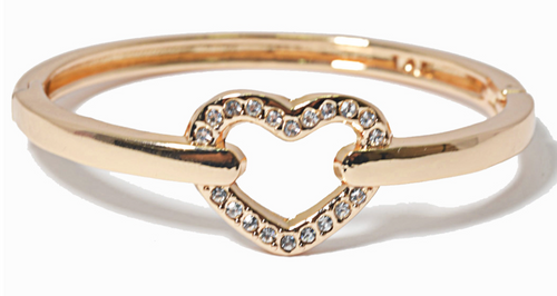 THE LUXE NK GLAM BAUGETTE HEART BANGLE