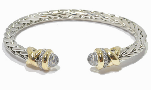 THE LUXE NK GLAM GIRL LUXURY JEWELRY COLLECTION - RHINESTONE CLUSTERED MAGNETIC CLASP BRACELET & BANGLES
