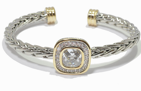 THE LUXE NK GLAM GIRL LUXURY JEWELRY COLLECTION - RHINESTONE CLUSTERED MAGNETIC CLASP BRACELET & BANGLES