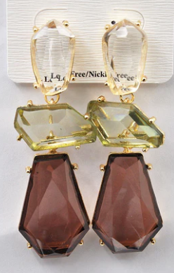 THE LUXE NK GLAM CLASSY LUXURY JEWELRY COLLECTION -ACRYLIC CRYSTAL EARRINGS - VOLUME 2