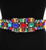 THE LUXE NK GLAM GIRL ACCESSORY & BELT COLLECTION - THE EMPRESS RHINESTONE STRETCH BELT - DWR1255