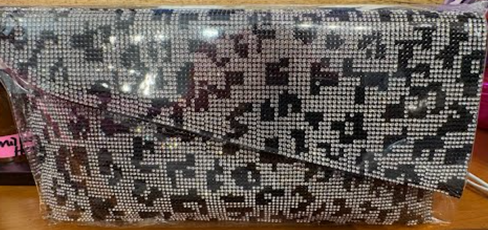 THE LUXE NK GLAM GIRL ACCESSORY & BELT COLLECTION - THE BLING LEOPARD CLUTCH BAG - MMA1099