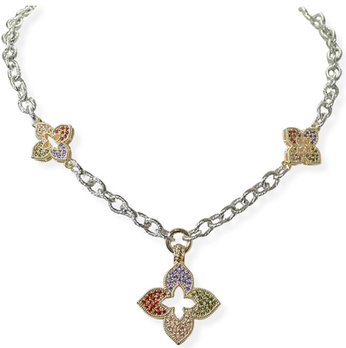 THE LUXE NK GLAM GIRL LUXURY JEWELRY COLLECTIONS-14K PLATED MULTI COLORED RHINESTONE