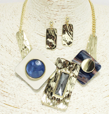 THE LUXE NK GLAM GIRL GEOMETRIC ACETATE NECKLACE-VOLUME 6