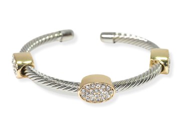 THE LUXE NK GLAM GIRL LUXURY JEWELRY COLLECTION - 14K PLATED DY DESIGNER RHINESTONE BRACELET & BANGLE - VOLUME 1
