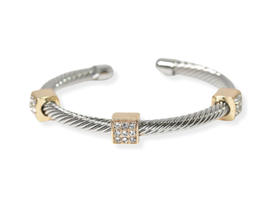 THE LUXE NK GLAM GIRL LUXURY JEWELRY COLLECTION - 14K PLATED DY DESIGNER RHINESTONE BRACELET & BANGLE - VOLUME 1