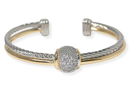 THE LUXE NK GLAM GIRL LUXURY JEWELRY COLLECTION - 14K PLATED DY DESIGNER RHINESTONE BRACELET & BANGLE - VOLUME 1