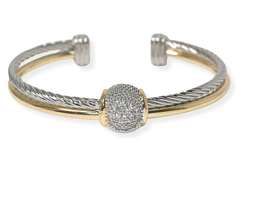 THE LUXE NK GLAM GIRL LUXURY JEWELRY COLLECTION - 14K PLATED DY DESIGNER RHINESTONE BRACELET & BANGLE - VOLUME 1