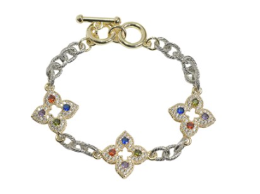 THE LUXE NK GLAM GIRL LUXURY JEWELRY COLLECTIONS-14K PLATED MULTI COLORED RHINESTONE