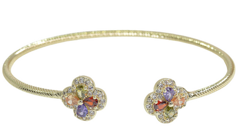 THE LUXE NK GLAM GIRL LUXURY JEWELRY COLLECTIONS-14K PLATED MULTI COLORED RHINESTONE