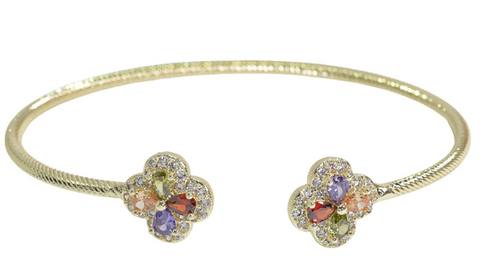 THE LUXE NK GLAM GIRL LUXURY JEWELRY COLLECTIONS-14K PLATED MULTI COLORED RHINESTONE