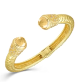 THE LUXE NK GLAM GIRL LUXURY DESIGNER INSPIRED JEWELRY COLLECTION - 14K GOLD PLATED RHINESTONE HINGED CUFF BRACELETS - VOLUME 1