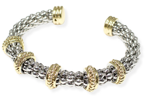 THE LUXE NK GLAM GIRL LUXURY DESIGNER INSPIRED JEWELRY COLLECTION - 14K GOLD PLATED RHINESTONE HINGED CUFF BRACELETS - VOLUME 1