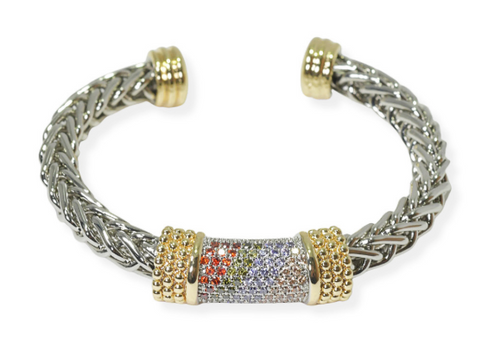 THE LUXE NK GLAM GIRL LUXURY JEWELRY COLLECTIONS-14K PLATED MULTI COLORED RHINESTONE