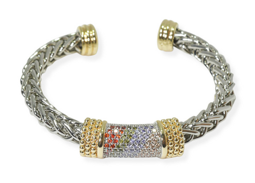 THE LUXE NK GLAM GIRL LUXURY JEWELRY COLLECTIONS-14K PLATED MULTI COLORED RHINESTONE