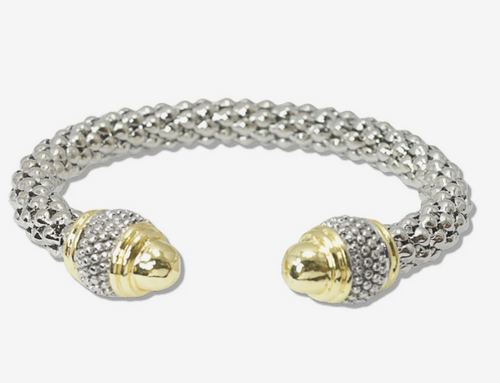 THE LUXE NK GLAM GIRL LUXURY DESIGNER INSPIRED JEWELRY COLLECTION - 14K GOLD PLATED RHINESTONE HINGED CUFF BRACELETS - VOLUME 1