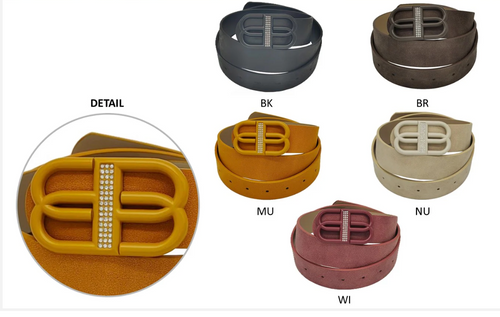 THE LUXE NK GLAM GIRL ACCESSORIES &  BELT COLLECTION - FAUX LEATHER WIDE LEATHER BUCKLE BELT - PB7776
