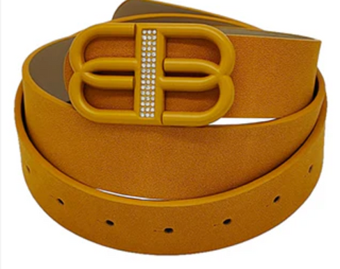 THE LUXE NK GLAM GIRL ACCESSORIES &  BELT COLLECTION - FAUX LEATHER WIDE LEATHER BUCKLE BELT - PB7776
