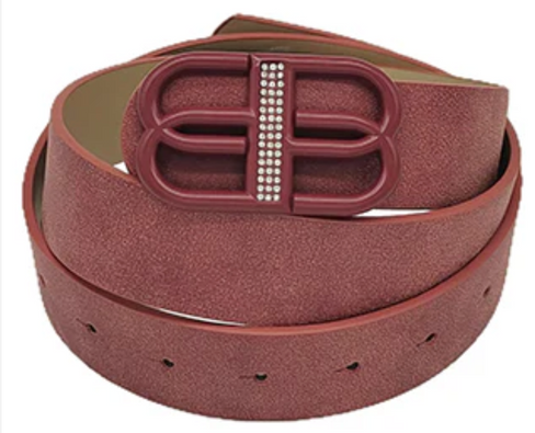 THE LUXE NK GLAM GIRL ACCESSORIES &  BELT COLLECTION - FAUX LEATHER WIDE LEATHER BUCKLE BELT - PB7776