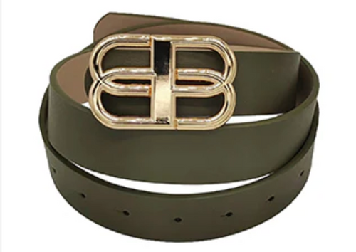 THE LUXE NK GLAM GIRL ACCESSORIES &  BELT COLLECTION - FAUX LEATHER WIDE LEATHER BUCKLE BELT - PB7776
