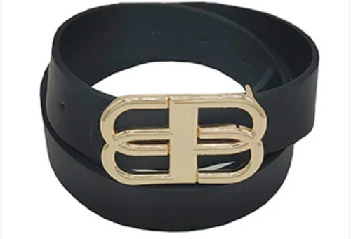 THE LUXE NK GLAM GIRL ACCESSORIES &  BELT COLLECTION - FAUX LEATHER WIDE LEATHER BUCKLE BELT - PB7776