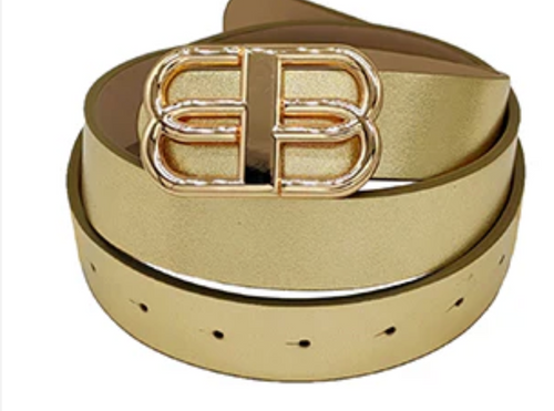 THE LUXE NK GLAM GIRL ACCESSORIES &  BELT COLLECTION - FAUX LEATHER WIDE LEATHER BUCKLE BELT - PB7776