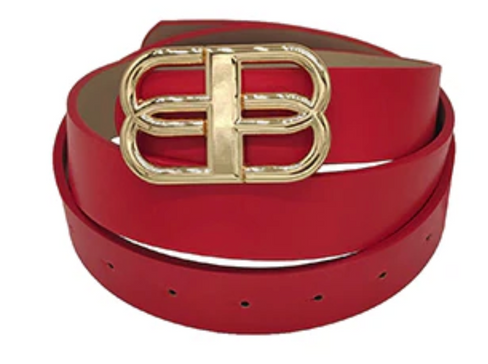THE LUXE NK GLAM GIRL ACCESSORIES &  BELT COLLECTION - FAUX LEATHER WIDE LEATHER BUCKLE BELT - PB7776