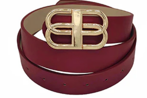 THE LUXE NK GLAM GIRL ACCESSORIES &  BELT COLLECTION - FAUX LEATHER WIDE LEATHER BUCKLE BELT - PB7776