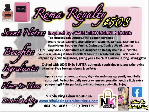 NK INSPIRED LUXE LINE SHEA BODY BUTTERS & OIL COLLECTION -  #509- PARADOX GLOW -  OUR VERSION OF VALENTINO BORN IN ROMA (Copy)