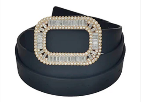 THE LUXE NK GLAM GIRL ACCESSORIES COLLECTION - PU TEXTURE METAL BUCKLE BELT - MA0276