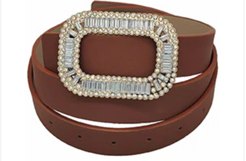 THE LUXE NK GLAM GIRL ACCESSORIES COLLECTION - PU TEXTURE METAL BUCKLE BELT - MA0276